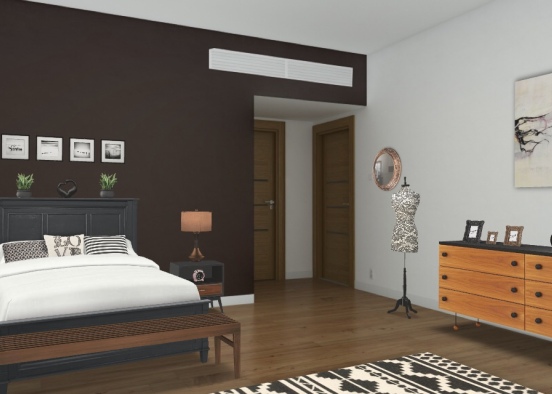 Homestyler black and white bedroom Design Rendering