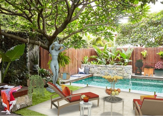 relaxing by the pool  Design Rendering