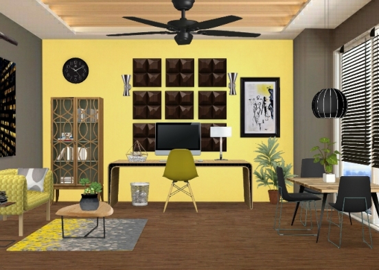 Bright office Design Rendering