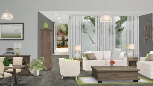 Green and Light Livingroom