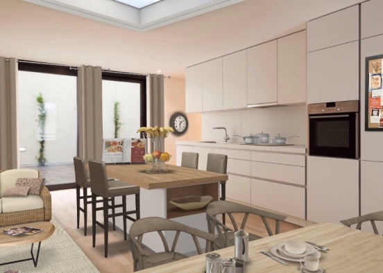 Luxury kitchen space Design Rendering