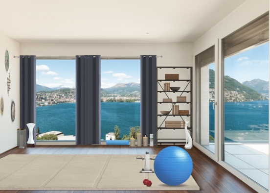 Relaxing and workout room Design Rendering