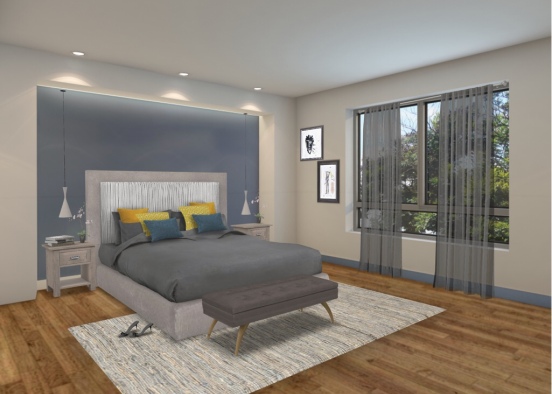 Bedroom Grey  Design Rendering
