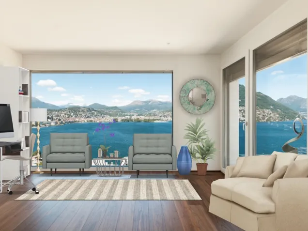 casual livingroom with ocean view🌊🌺🦋