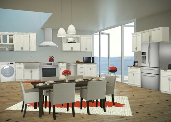 White kitchen  Design Rendering