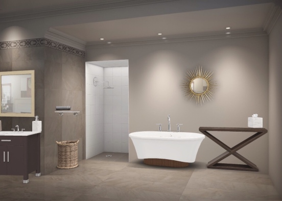 Modern Bathroom LA Design Rendering