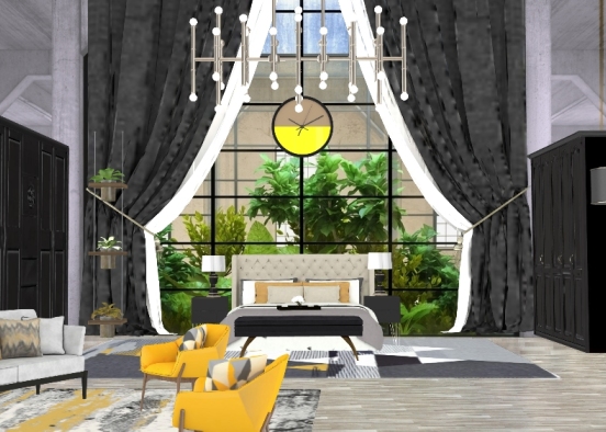 Chambre jaune Design Rendering