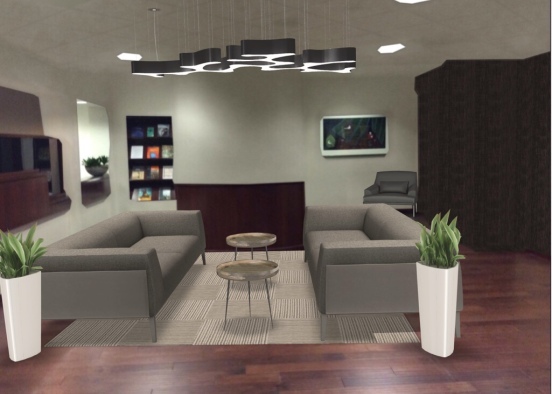 Lobby with couches ceiling light Design Rendering