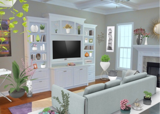Indoor Garden Living Room Design Rendering