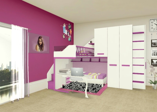 Lila Kinderzimmer Traumzimmer Design Rendering