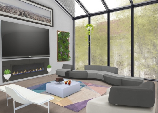 modern living room Design Rendering