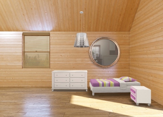 Kids Camping Bedroom. Design Rendering
