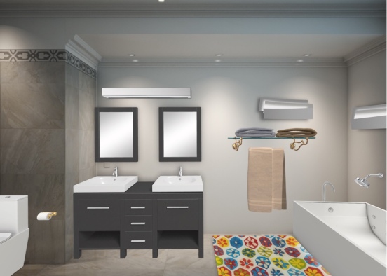 salle de bain lumineuse  Design Rendering