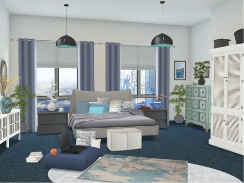 Dormitorio azul 