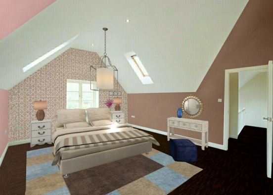 Спальня в мансарде Design Rendering