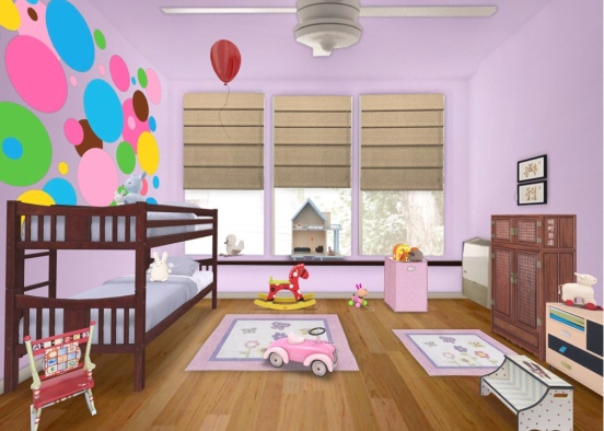 Baby girls room Design Rendering