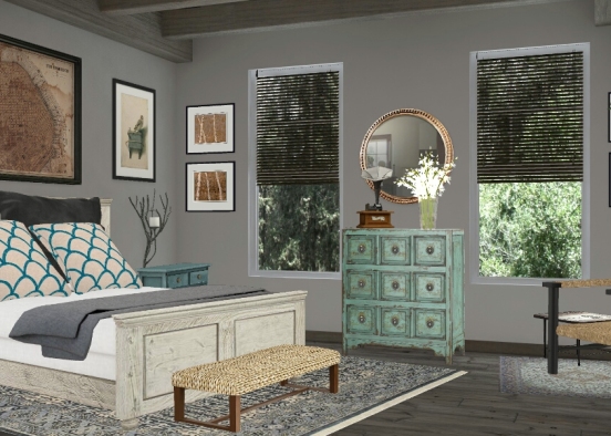 Bedroom: Mountain Eclectic Design Rendering