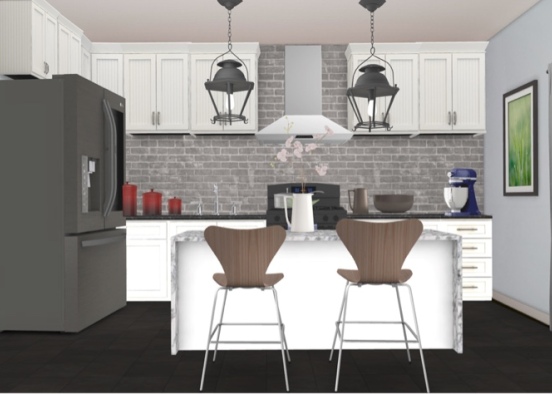 country chic kitchen  Design Rendering