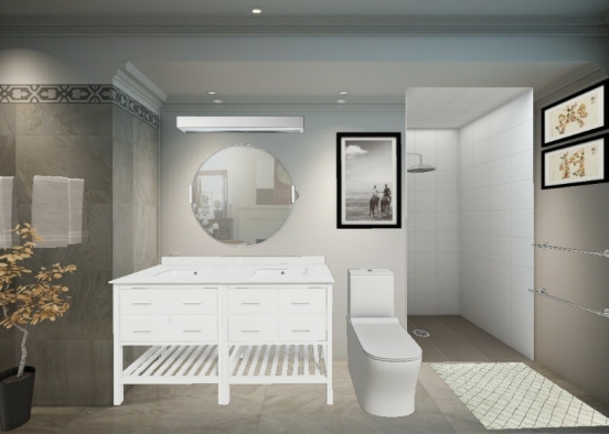 Modern bathroom Ebba Design Rendering