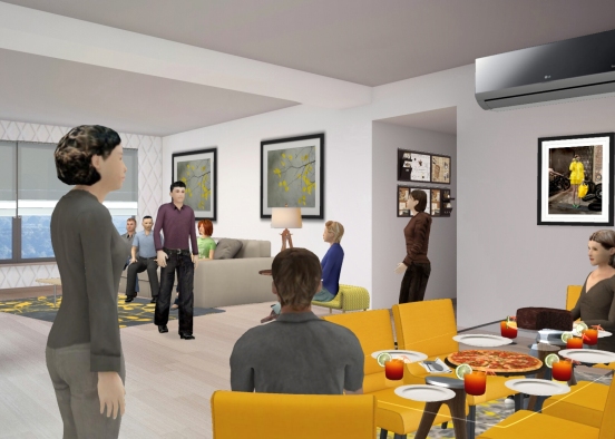 Friends reunion at Mary's yellow place  Design Rendering