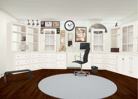 Snow White office space.\\ unpainted. Design Rendering