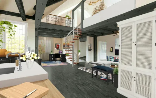 Pretty gray and white home