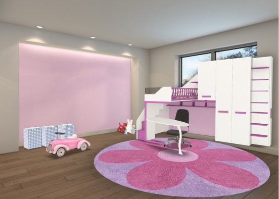 Kids room for a 3 to 9 Design Rendering