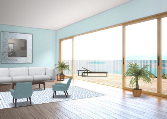Beach house living room Design Rendering