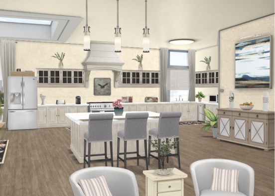 country kitchen in the city Design Rendering