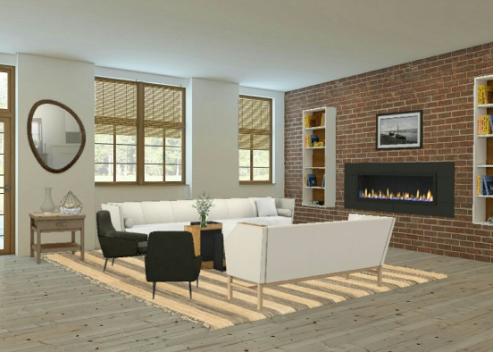 Woody Living Room. Design Rendering