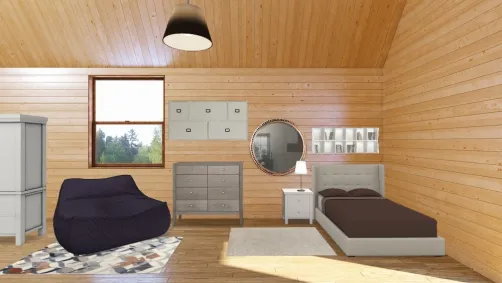 Habitación de casa en el bosque