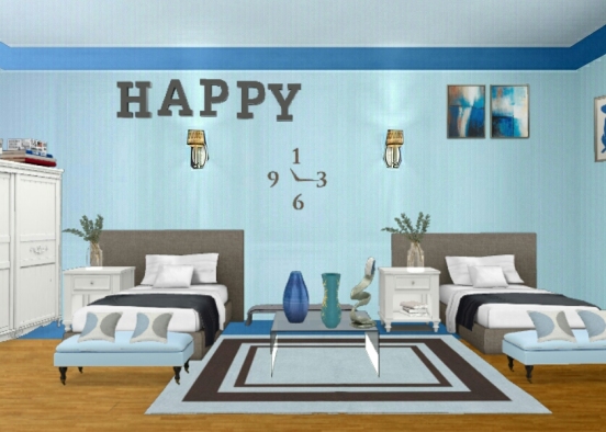 simple boy room  quarto simples de menino  Design Rendering