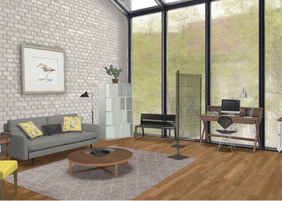 office and living space Design Rendering