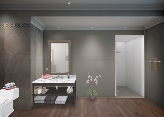 A modern day bathroom Design Rendering