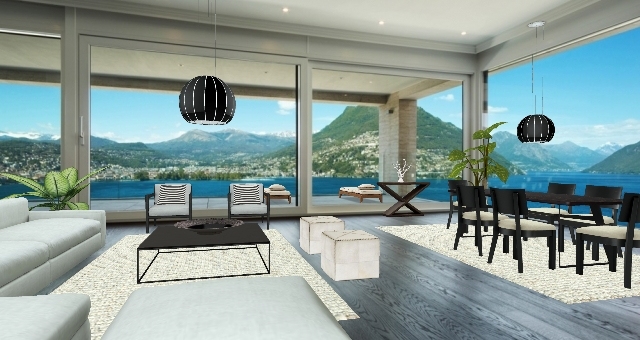 Black and White With a View Design Rendering