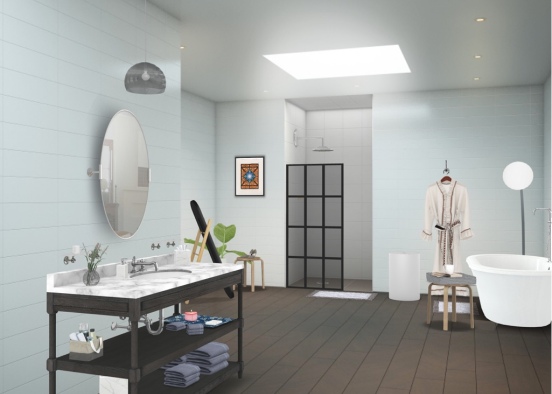 bathroom with a separate toilet Design Rendering