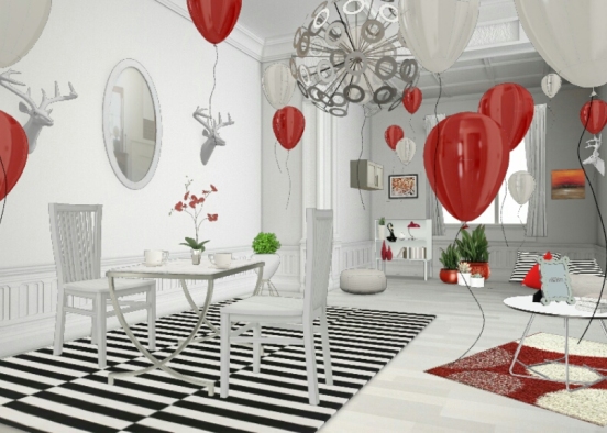 Party White and red Design Rendering