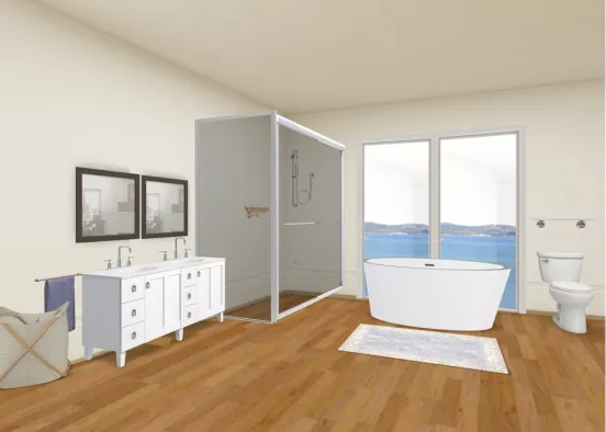 Beach hiuse dream bathroom Design Rendering