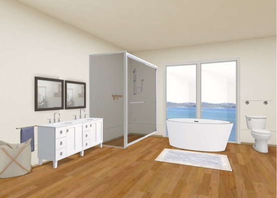 Beach hiuse dream bathroom Design Rendering