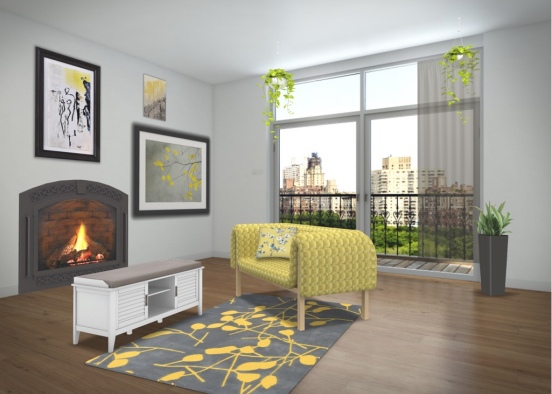 living room in paris Design Rendering