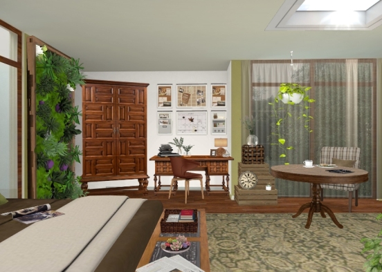 green biologic bedroom Design Rendering