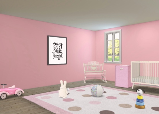 Girl baby room Design Rendering