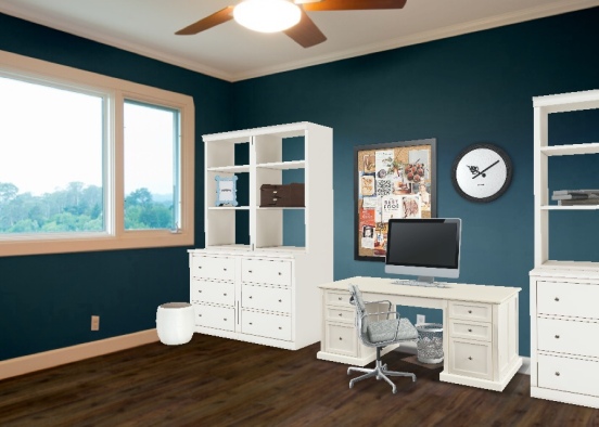 Cozy Office Design Rendering