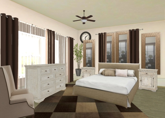Mocha Mood Bedroom Design Rendering