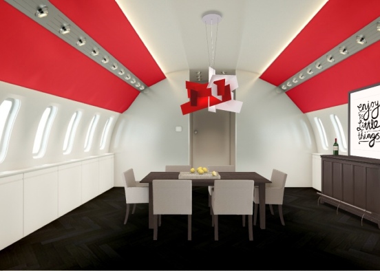Airplane Dinning Room Design Rendering