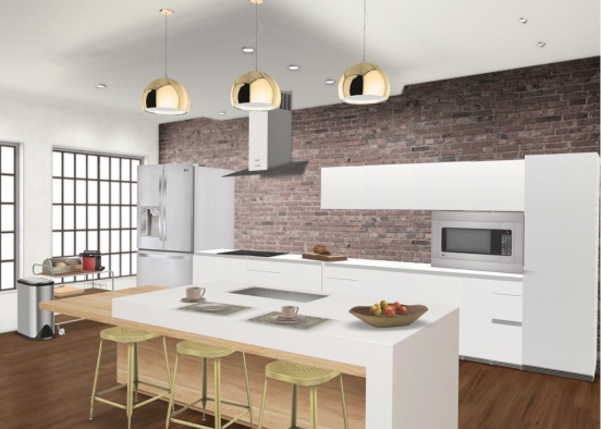 Familiar kitchen at the center of the town Design Rendering