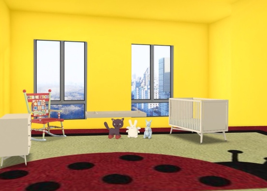 Bright babys room Design Rendering