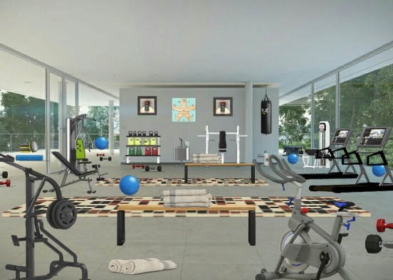 Work out room Design Rendering