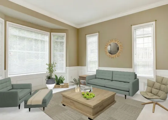 Clean living room Design Rendering