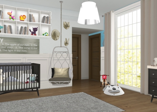 Unisex baby room Design Rendering